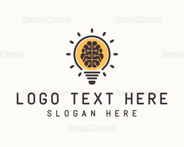 Light Bulb Brain Logo