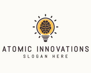 Light Bulb Brain logo design