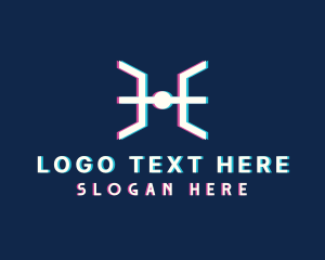 Technology - Gaming Glitch Letter E logo design