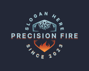 HVAC Fire Snowflake logo design