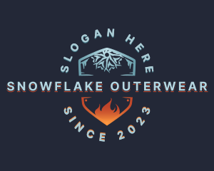 HVAC Fire Snowflake logo design