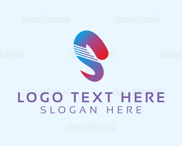 Ribbon Tech Letter S Brand Logo