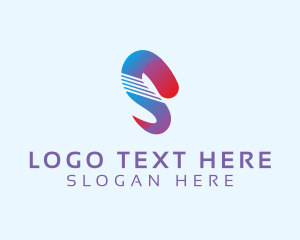 Gradient - Ribbon Tech Letter S Brand logo design