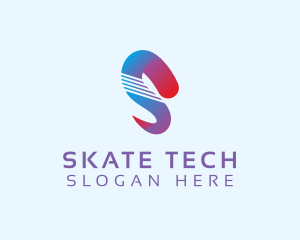 Ribbon Tech Letter S Brand logo design