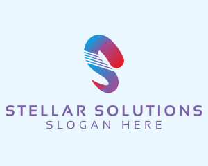 Ribbon Tech Letter S Brand logo design