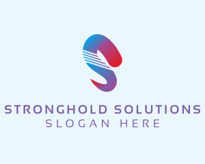 Ribbon Tech Letter S Brand logo design