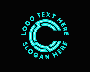 Neon Technology Letter C  Logo