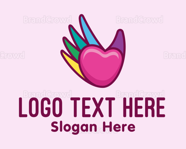 Colorful Heart Hand Logo