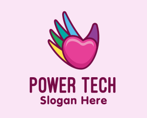 Transgender - Colorful Heart Hand logo design