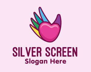 Lesbian - Colorful Heart Hand logo design