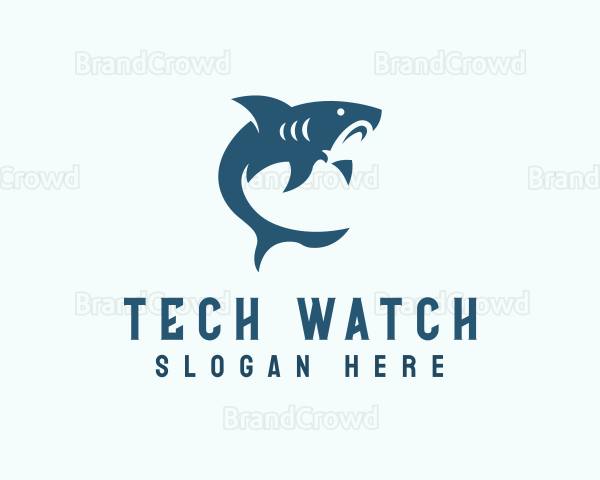 Shark Aquarium Diving Logo