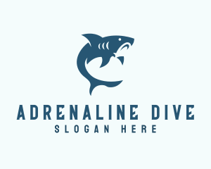 Shark Aquarium Diving  logo design