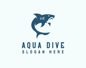 Scuba - Shark Aquarium Diving logo design