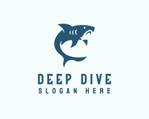 Shark Aquarium Diving  logo design