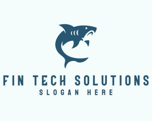 Shark Aquarium Diving  logo design