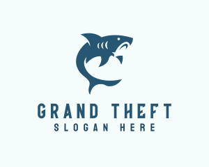 Fin - Shark Aquarium Diving logo design