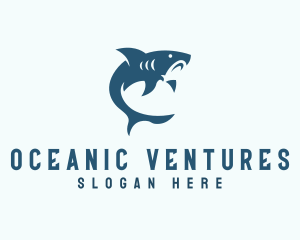 Shark Aquarium Diving  logo design