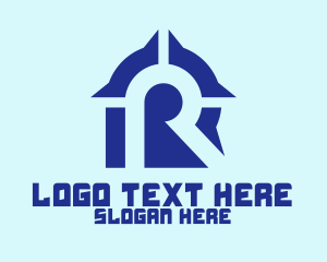 Technology - Blue Software Letter R logo design