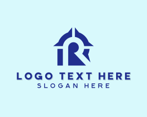 Digital Media - Blue Software Letter R logo design