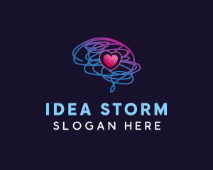 Brain Heart Mental logo design