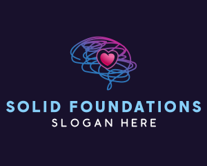 Brain - Brain Heart Mental logo design