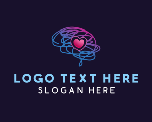 Memory - Brain Heart Mental logo design