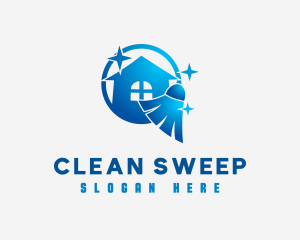 Sweeping - Sweeping Broom Housekeeping logo design