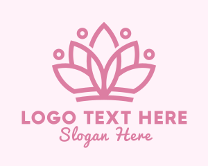 Pageant - Pink Floral Crown logo design