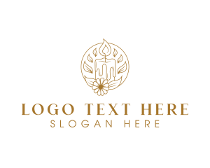 Leaves - Candle Floral Decor logo design