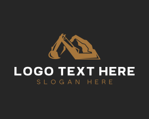 Construction - Excavator Mining Construction logo design