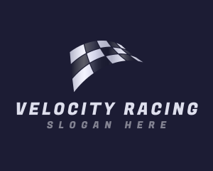 Checkered Racing Flag logo design