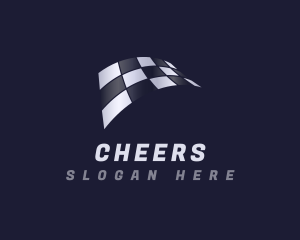 Motorsport - Checkered Racing Flag logo design