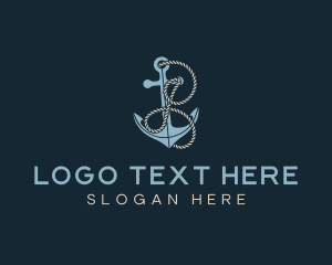 Adventure - Anchor Rope Letter I logo design