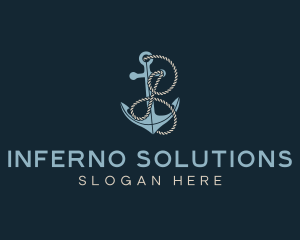 Anchor Rope Letter I logo design