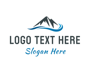 Teal - Natural Wave Mountain logo design