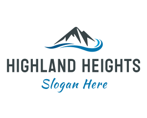 Highland - Natural Wave Mountain logo design