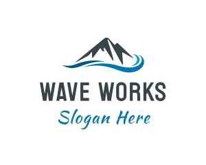 Natural Wave Mountain  logo design