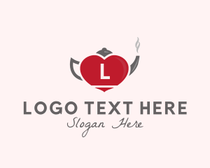 Terra Cotta - Kettle Heart Tea Pot logo design