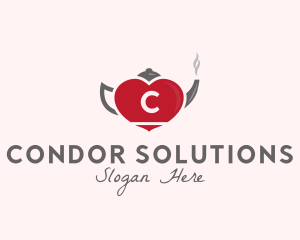 Kettle Heart Tea Pot logo design