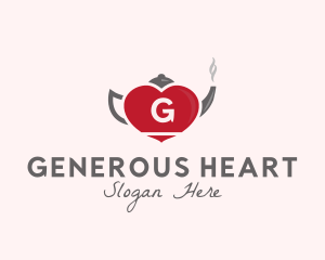 Kettle Heart Tea Pot logo design