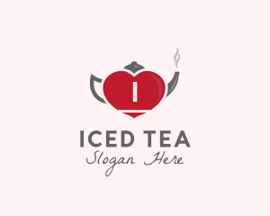 Kettle Heart Tea Pot logo design