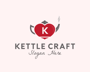 Kettle - Kettle Heart Tea Pot logo design