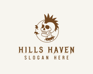 Skull Mohawk Punk  Logo