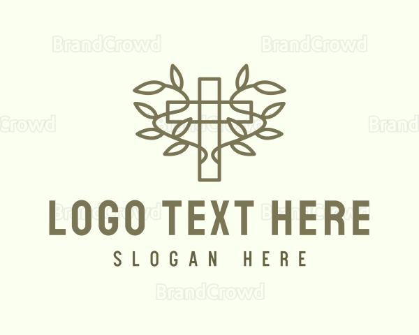 Vine Wreath Cross Logo | BrandCrowd Logo Maker