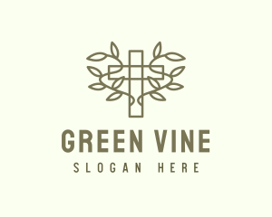 Vine - Vine Wreath Cross logo design