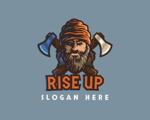 Lumberjack Axe Survivor Gaming logo design