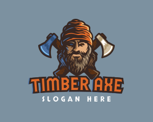 Lumberjack Axe Survivor Gaming logo design