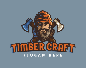 Woodcutting - Lumberjack Axe Survivor Gaming logo design