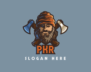 Lumberjack Axe Survivor Gaming logo design