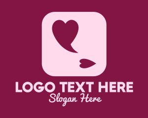 Online Relationship - Lovely Speech Bubble App logo design